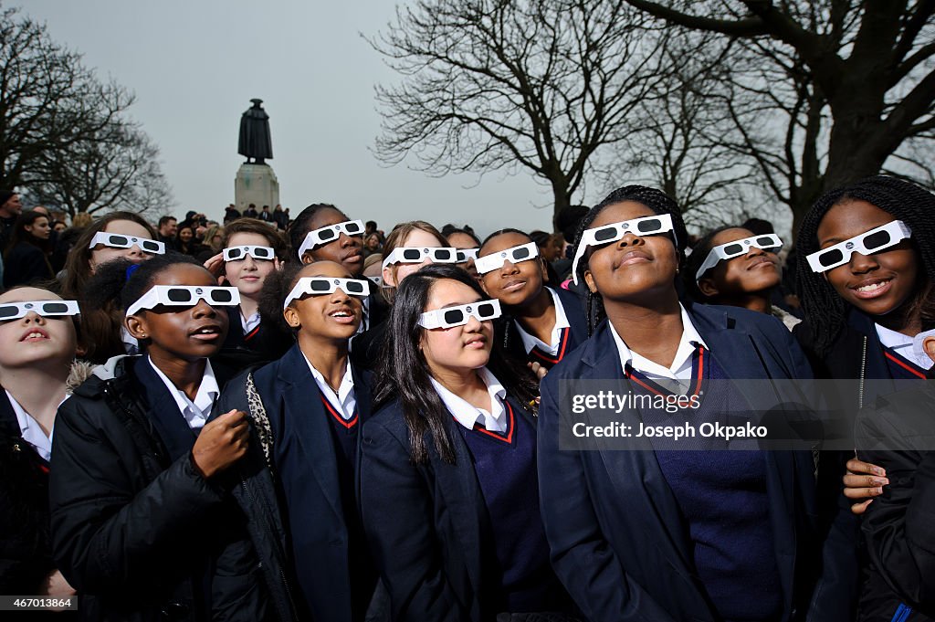 Rare Partial Solar Eclipse Is Viewed Around The UK