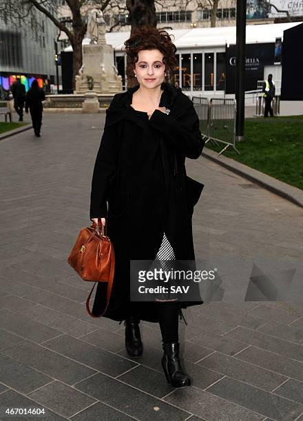 Helena Bonham Carter sighting in Leicester Square on March 20, 2015 in London, England.