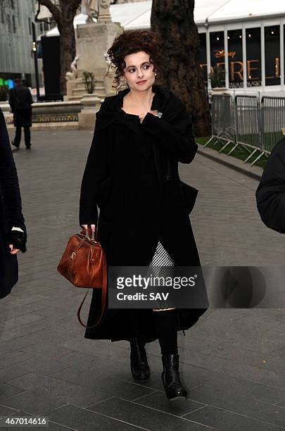 Helena Bonham Carter sighting in Leicester Square on March 20, 2015 in London, England.