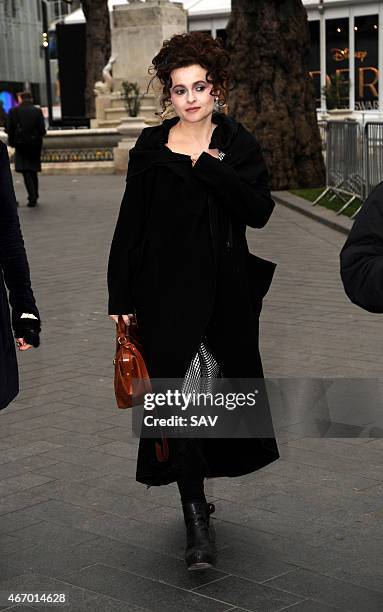 Helena Bonham Carter sighting in Leicester Square on March 20, 2015 in London, England.