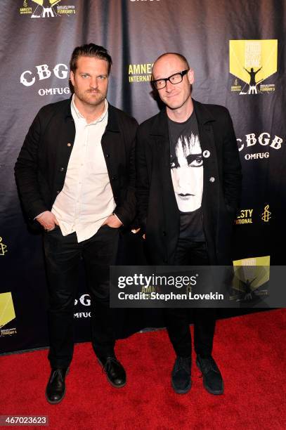 Nathan Willett and Matt Maust of Cold War Kids attend the Amnesty International Concert presented by the CBGB Festival at Barclays Center on February...