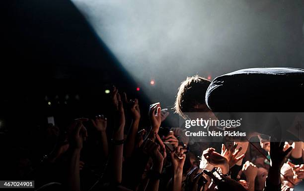 Thomas Mars of Phoenix performs at Brixton Academy on February 5, 2014 in London, England.