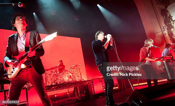 Laurent Brancowitz and Thomas Mars of Phoenix perform at Brixton Academy on February 5, 2014 in London, England.