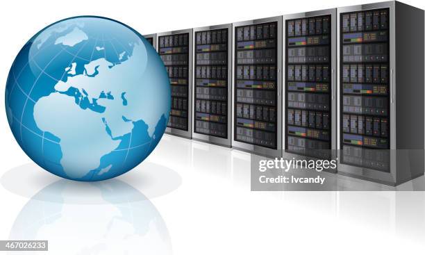 international network server - super computer stock illustrations