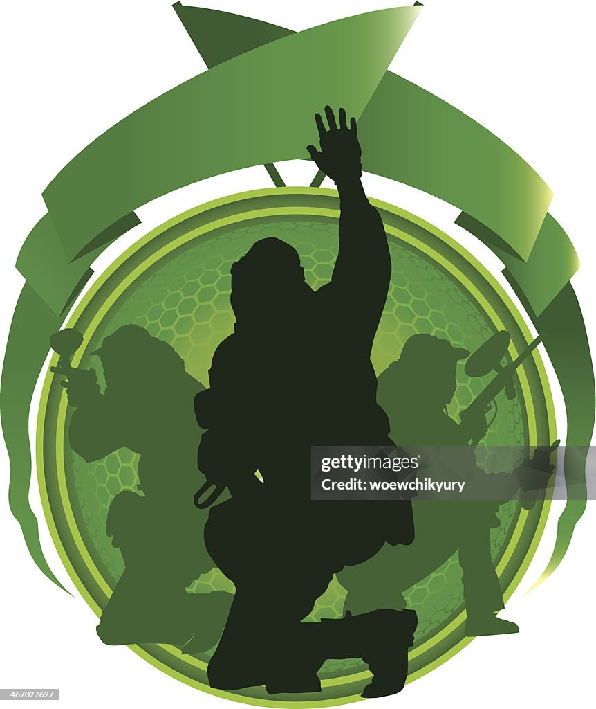 Paintball emblem vector (green)