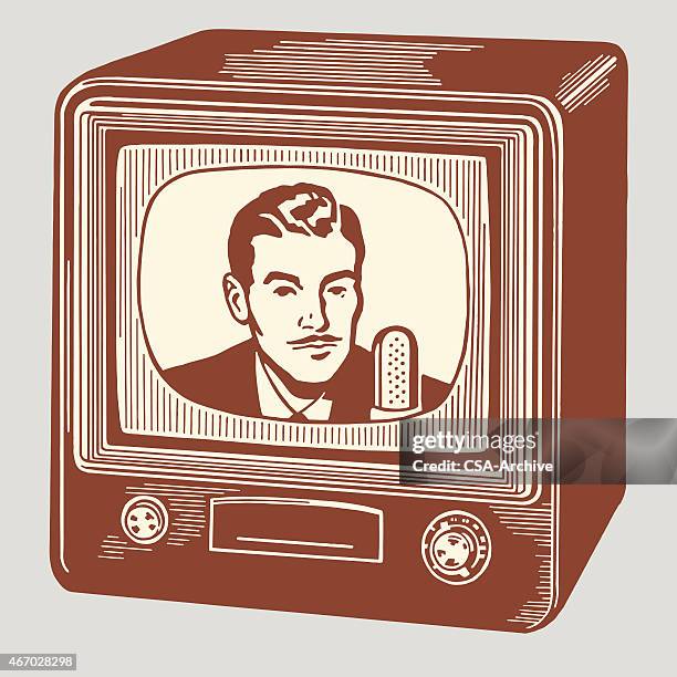 man on small television - actor vector stock illustrations