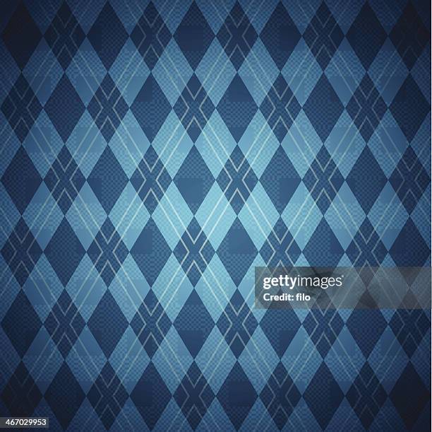 nahtlose blaue argyle-muster - argyle stock-grafiken, -clipart, -cartoons und -symbole