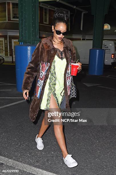 Rihanna is seen on March 19, 2015 in New York City.