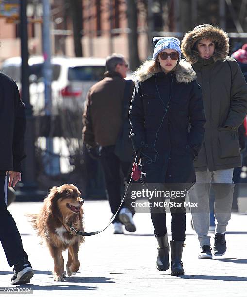 Amanda Seyfried is seen on March 19, 2015 in New York City.