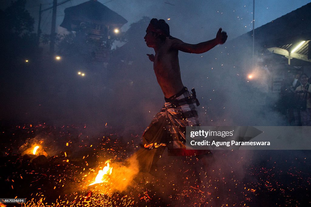 Balinese Fire Ritual Held On Eve Of Nyepi