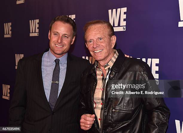 Hosts Chris Harrison and Bob Eubanks attend the WE tv presents "The Evolution of The Relationship Reality Show" at The Paley Center for Media on...