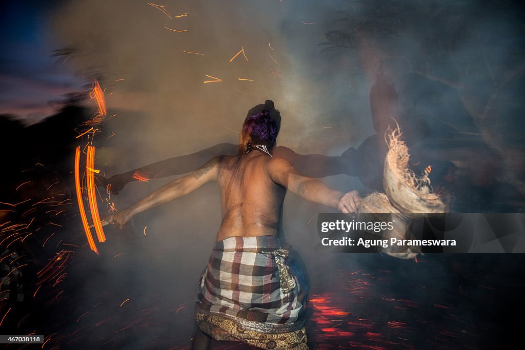 Balinese Fire Ritual Held On Eve Of Nyepi