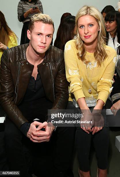 Barron Hilton and Nicky Hilton attend Wildfox fashion show during Mercedes-Benz Fashion Week Fall 2014 at Pier 59 on February 5, 2014 in New York...
