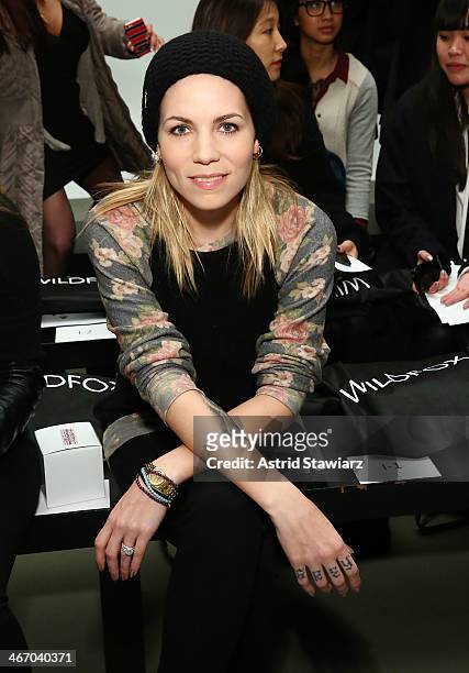 Skylar Grey attends Wildfox fashion show during Mercedes-Benz Fashion Week Fall 2014 at Pier 59 on February 5, 2014 in New York City.