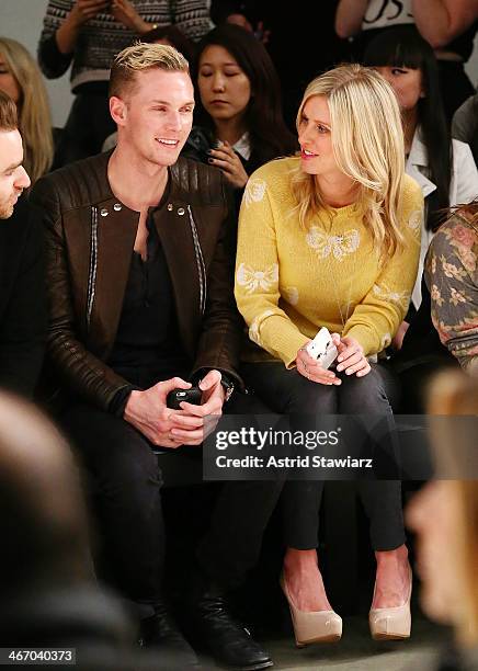 Barron Hilton and Nicky Hilton attend Wildfox fashion show during Mercedes-Benz Fashion Week Fall 2014 at Pier 59 on February 5, 2014 in New York...