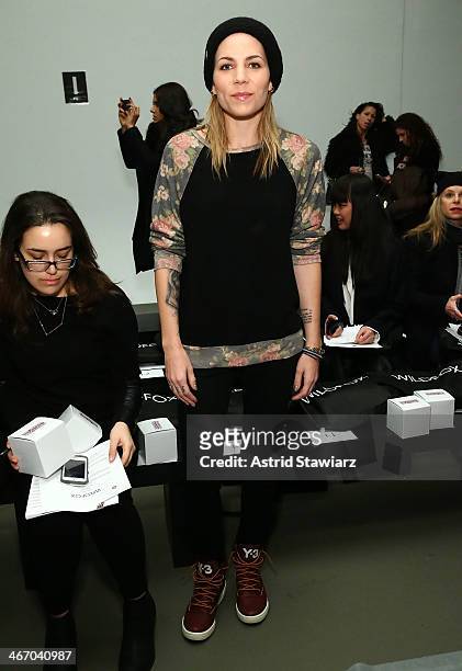 Skylar Grey poses at Wildfox fashion show during Mercedes-Benz Fashion Week Fall 2014 at Pier 59 on February 5, 2014 in New York City.