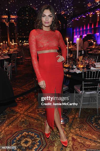 Model Alyssa Miller attends the 2014 amfAR New York Gala at Cipriani Wall Street on February 5, 2014 in New York City.