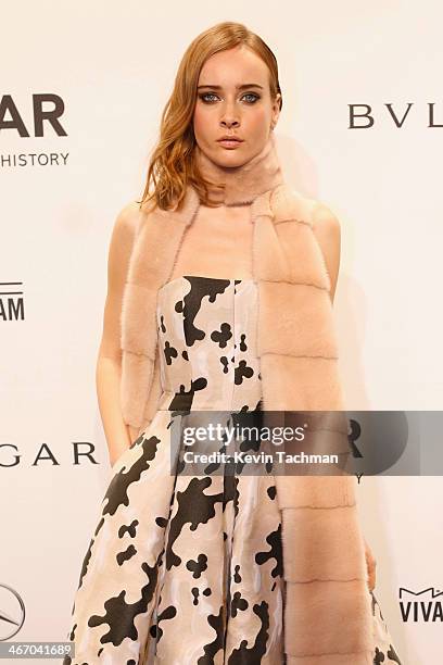 Designer Olga Sorokina attends the 2014 amfAR New York Gala at Cipriani Wall Street on February 5, 2014 in New York City.