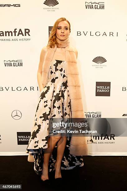 Designer Olga Sorokina attends the 2014 amfAR New York Gala at Cipriani Wall Street on February 5, 2014 in New York City.