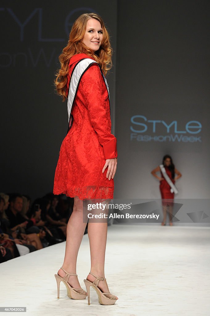 Red Robe Show A model walks the runway during the Celebrity Red Dress Fashion Show ...