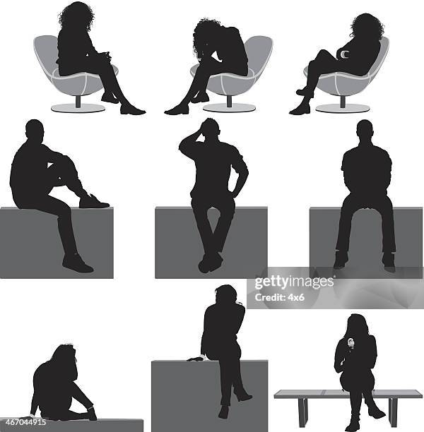 ilustraciones, imágenes clip art, dibujos animados e iconos de stock de personas de estar - sitting