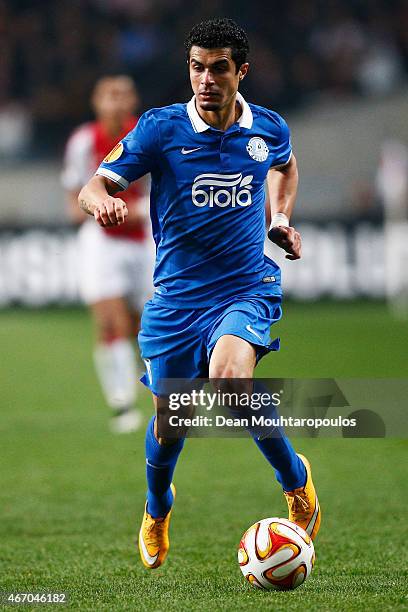 Egidio of Dnipro controls the ball during the UEFA Europa League Round of 16, second leg match between AFC Ajax v FC Dnipro Dnipropetrovsk at...