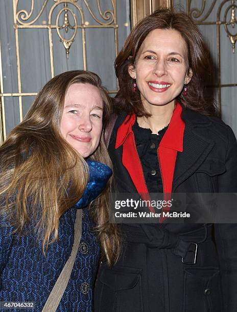 Sarah Ruhl and Jessica Hecht attend the Broadway Opening Night performance of 'The Heidi Chronicles' at The Music Box Theatre on March 19, 2015 in...