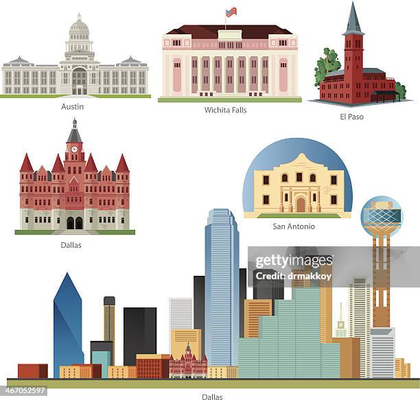 texas symbols - san antonio texas stock illustrations