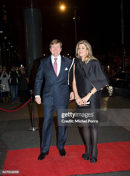 Queen Maxima of The Netherlands and King Willem-Alexander of The Netherlands arrive to attend the last concert by conductor Mariss Jansons at the...