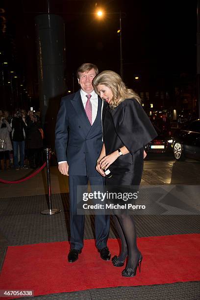 Queen Maxima of The Netherlands and King Willem-Alexander of The Netherlands arrive to attend the final concert by conductor Mariss Jansons with the...