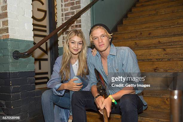 Model Gigi Hadid and musician Cody Simpson celebrate International Day of Happiness at the United Nations and MixRadio global launch at SXSW at Easy...