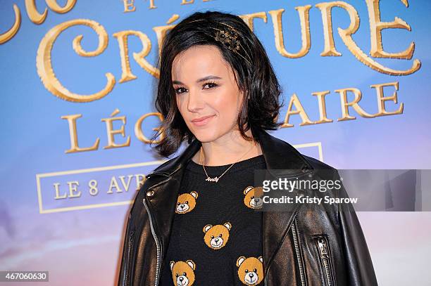 Alizee attends the 'Tinkerbell and The Legend of the Neverbeast' Paris Premiere at Gaumont Champs Elysees on March 20, 2015 in Paris, France.