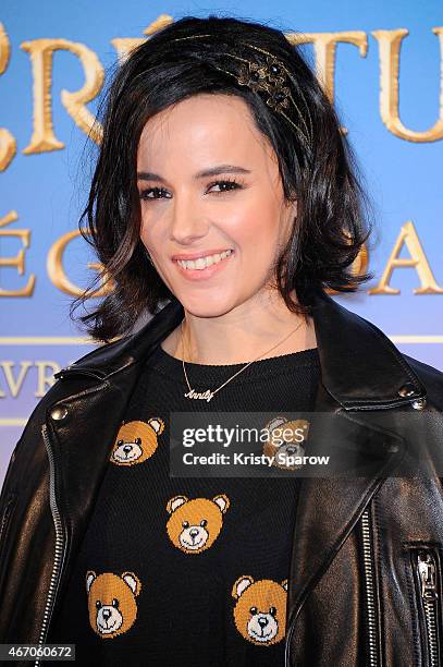 Alizee attends the 'Tinkerbell and The Legend of the Neverbeast' Paris Premiere at Gaumont Champs Elysees on March 20, 2015 in Paris, France.