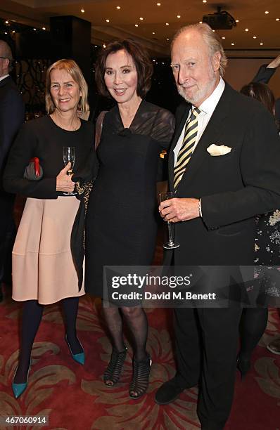 Philippa Walker, Carol Victor and Ed Victor attend the Mel Brooks BFI Fellowship Dinner at The May Fair Hotel on March 20, 2015 in London, England.
