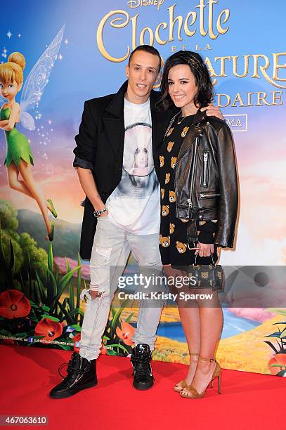 Gregoire Lyonnet and Alizee attend the 'Tinkerbell and The Legend of the Neverbeast' Paris Premiere at Gaumont Champs Elysees on March 20, 2015 in...