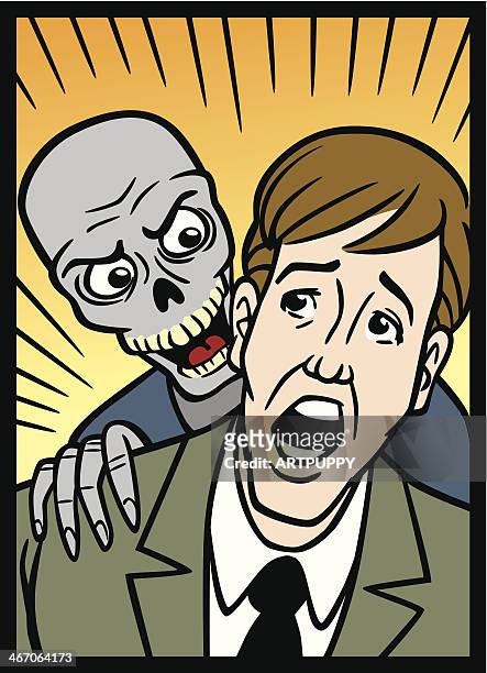 zombie attacking man - demon fictional character stock illustrations