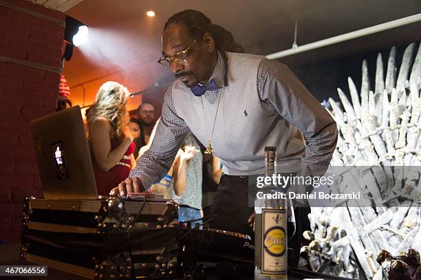 Snoop Dogg DJs during HBO Game of Thrones Presents: Snoop Dogg Catch The Throne Event At SXSW on March 20, 2015 in Austin, Texas.