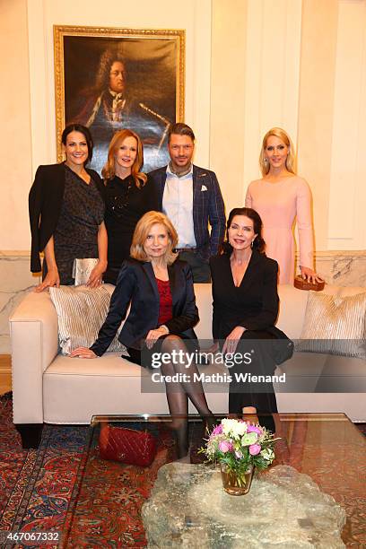 Bettina Zimmermann, Sabine Postel, Judith Rakers, Gudrun Landgrebe, Katja Flint and Hardy Krueger Jr. Attend the De Medici Hotel Grand Opening on...