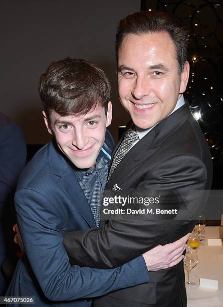 Alex Edelman and David Walliams attend the Mel Brooks BFI Fellowship Dinner at The May Fair Hotel on March 20, 2015 in London, England.