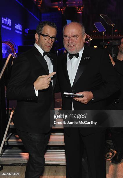 AmfAR Chairman Kenneth Cole and Peter Lindbergh attends the 2014 amfAR New York Gala at Cipriani Wall Street on February 5, 2014 in New York City.
