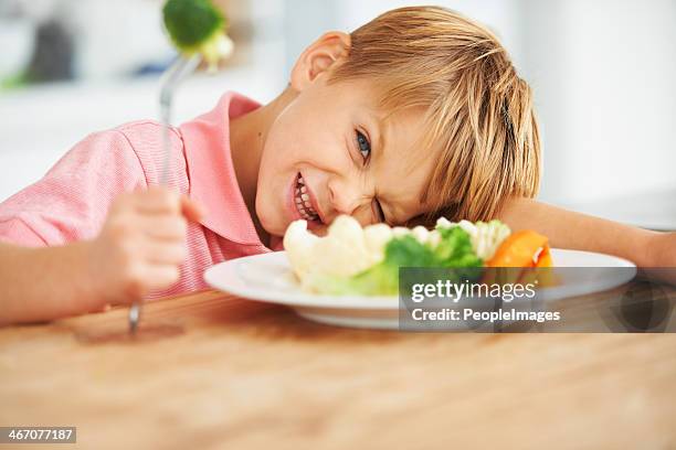 i'm not eating this! - picky eater stock pictures, royalty-free photos & images