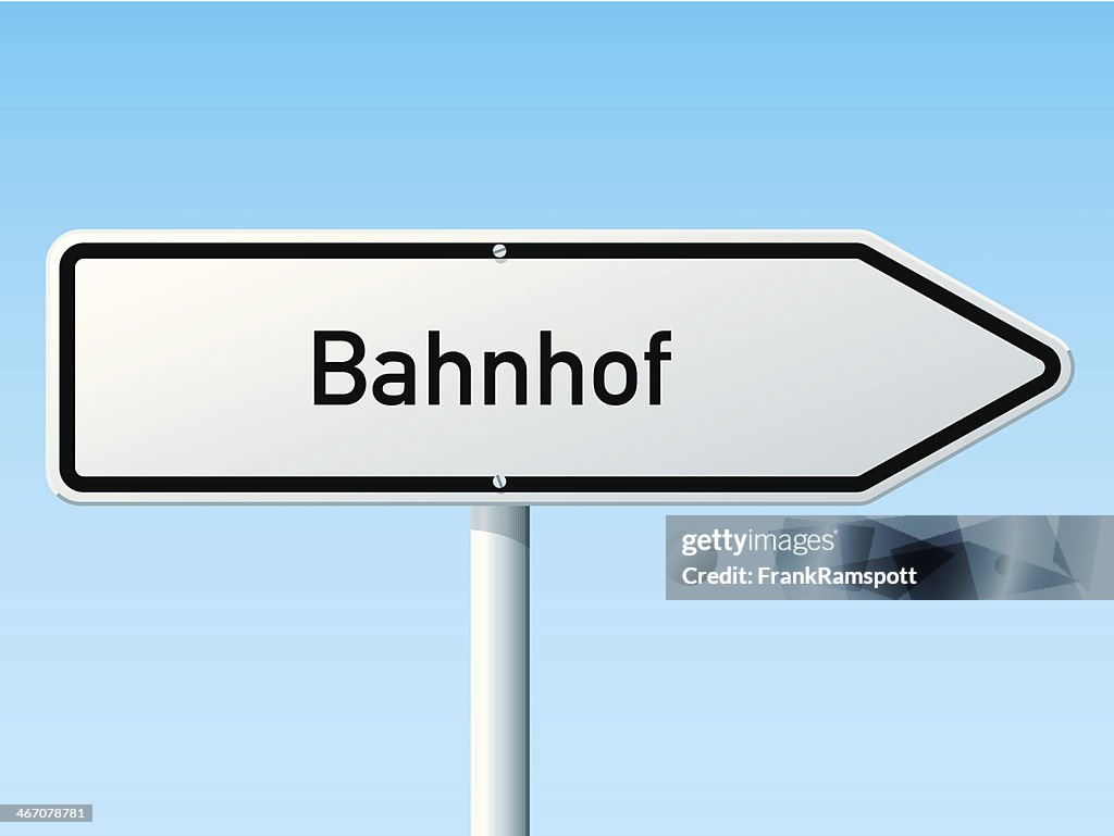 Bahnhof direção setas Sinal de Estrada