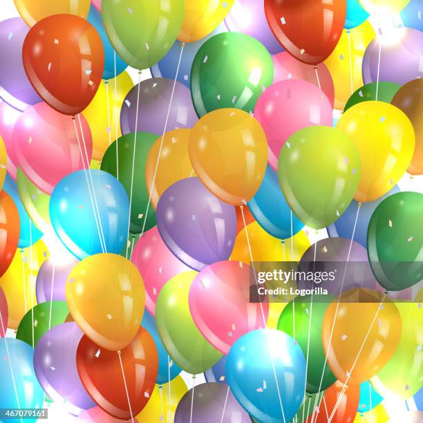 party balloons - birthday-balloons-background stock illustrations
