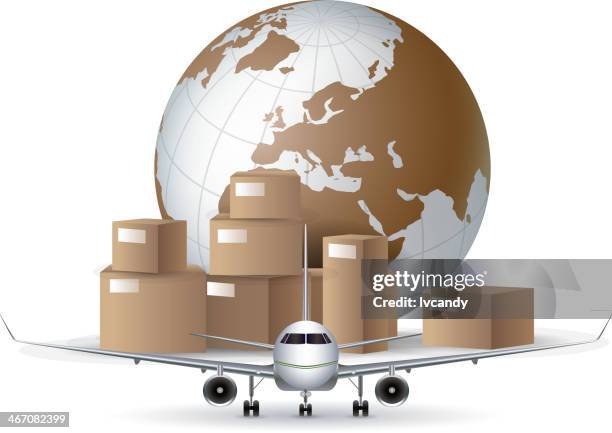 air freighter - wind map stock illustrations