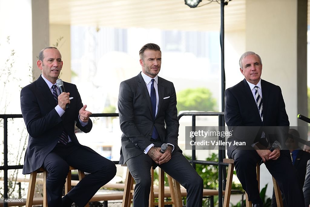 David Beckham, Commissioner Don Garber and Mayor Carlos Gimenez Press Conference