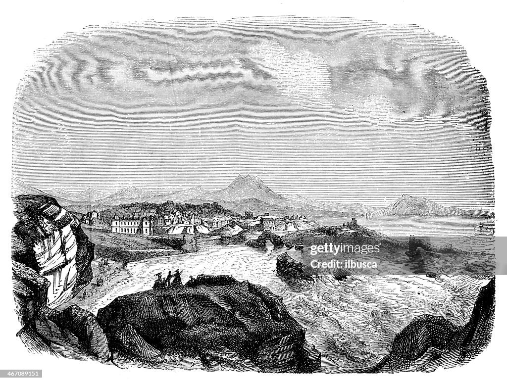 Antique illustration of Biarritz