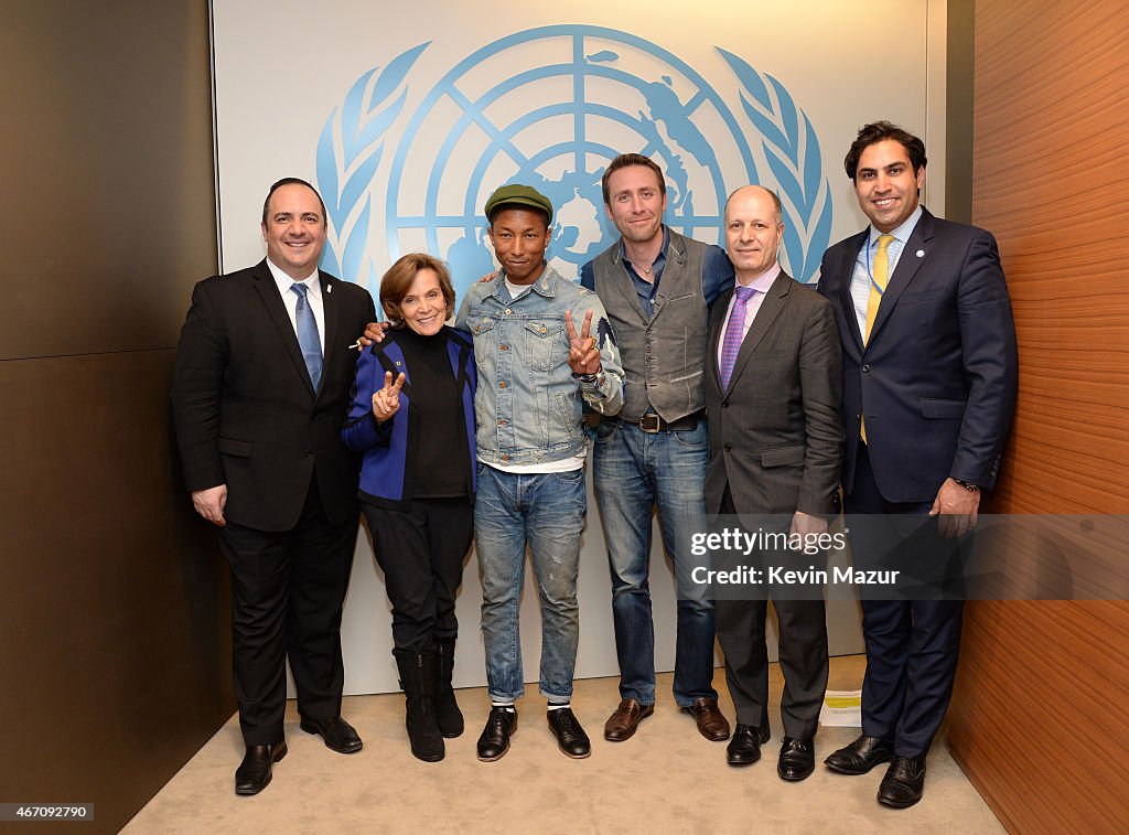 Pharrell Williams Speaks at the United Nations' General Assembly in Celebration of International Day of Happiness