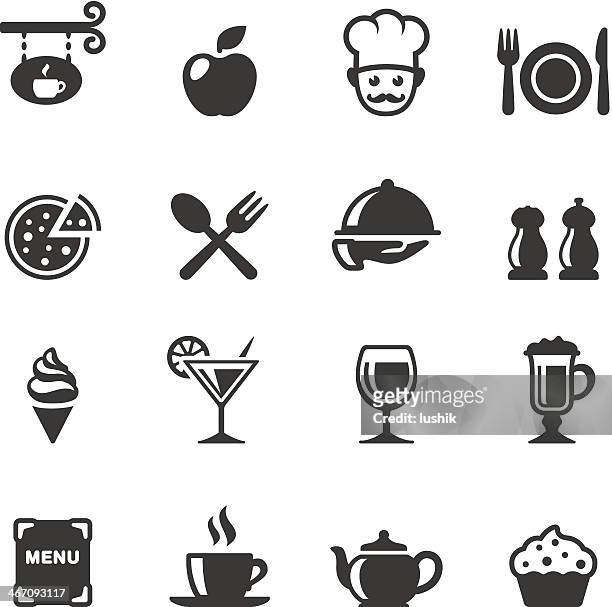 illustrazioni stock, clip art, cartoni animati e icone di tendenza di soulico-sala da pranzo - cibo