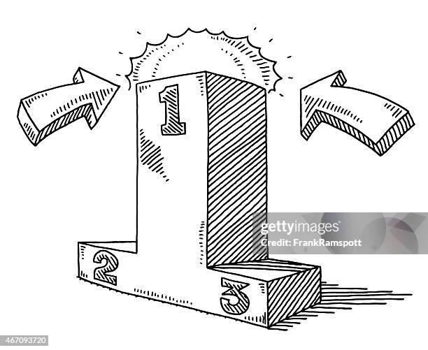 ilustraciones, imágenes clip art, dibujos animados e iconos de stock de exagerado primer lugar, en el podio de estar sports - podio del ganador