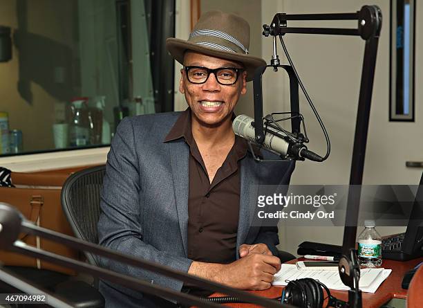 Personality RuPaul visits the SiriusXM Studios on March 20, 2015 in New York City.